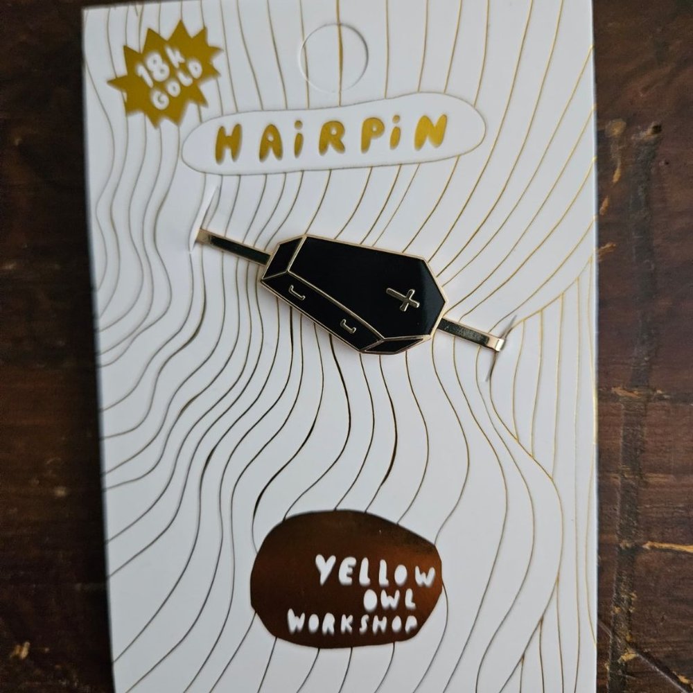 Yellow Owl Workshop coffin hairpin NEW